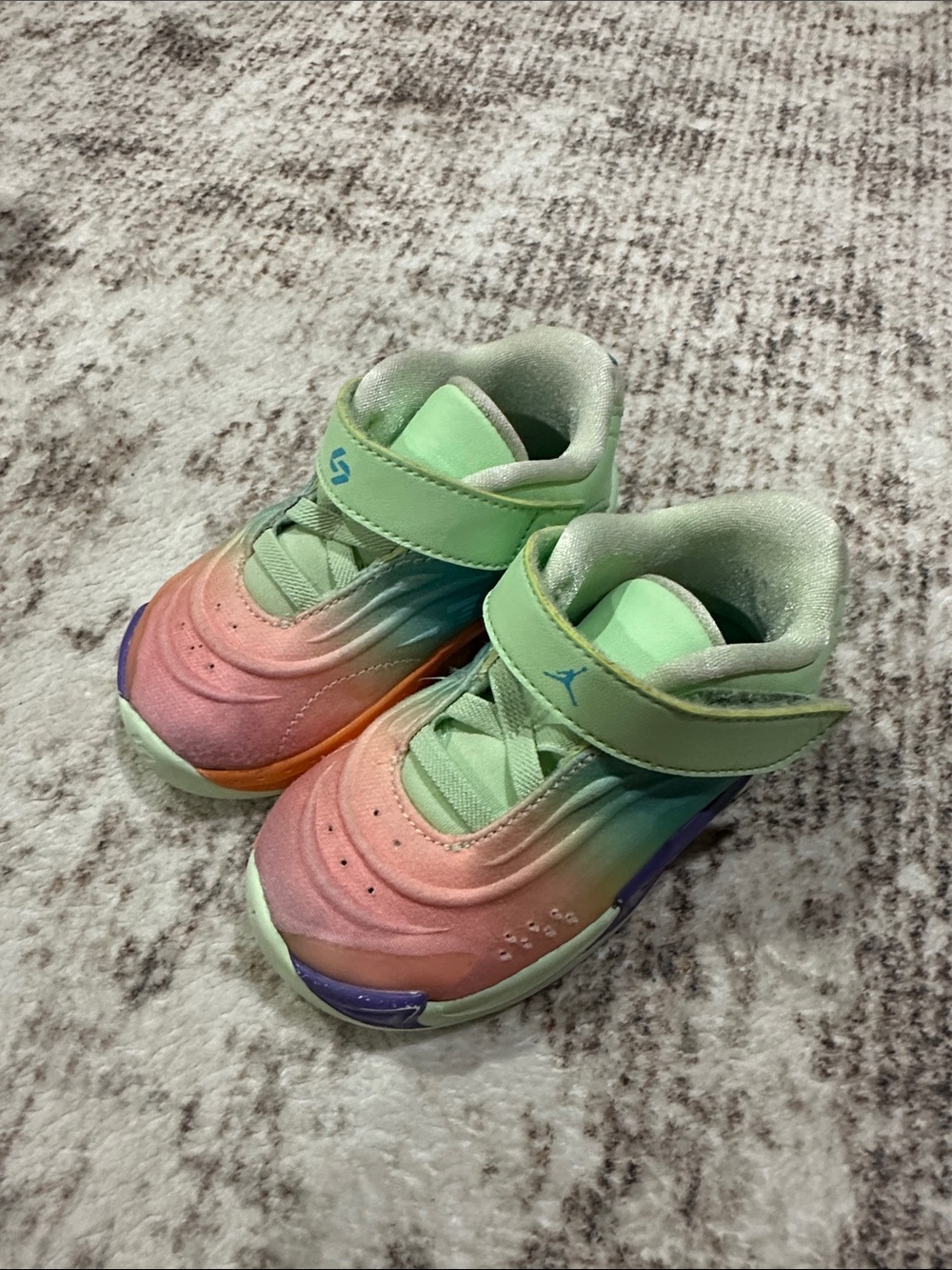 Jordan Kids Rainbow Gradient Sneakers - Mint, Peach, Purple